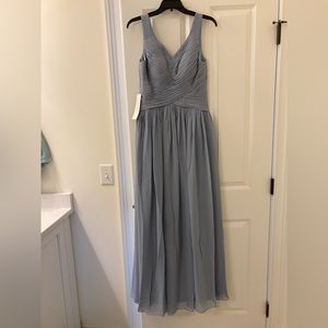 Azazie Ally Dusty Blue Bridesmaid Dress, Size 6